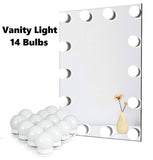 Vanity Makeup Mirror Lights, LED Strip Kit with Touch Sensor Dimmer Switch & Power Adapter, 14 Bulbs, Mirror Not Included [Energy Class F] - Imported from UK