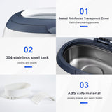 Uten 600ml Ultrasonic Cleaner Ideal for Jewelries' Medical Equipments Cartridges Toners Dentures Electronics Parts Coins Circuit Board, Tattoo Equipment & Lab Tools etc  - Imported from UK