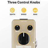 Donner Golden Tremolo Guitar Pedal, Analog Tremolo Effect Pedal for Electric Guitar & Bass, True Bypass - Imported from UK