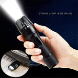 T6 3000 Lumens Powerful LED Flashlight, Super Bright Aluminum Alloy Telescopic Zoomable Tactical Military LED Flashlight / Torch Lamp Light - Imported from UK