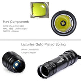 CrazyFire Scuba Diving 1000 Lumens LED Flashlight, 100M Underwater Waterproof Diving Torch Flashlights with 4 Light Modes, Battery & Charger for Outdoor Water Sports Fishing Camping - Imported from U