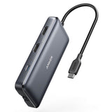 Anker USB C Hub, PowerExpand 8-in-1 USB C Adapter with Dual 4K HDMI, 100W Power Delivery, 1 Gbps Ethernet, 2x USB 3.0 Data Ports, SD & microSD Card Reader - Imported from UK