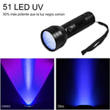 YOUTHINK 51 LEDs UV Flashlight, Portable Black Light Detector for Pet Urine Dry Stain, Bed Bug on Carpet Rugs Floor - Imported from UK