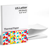 Thermal Printer Paper, 8.5" x 11" US Letter Size Paper, 200 Sheets, Compatible with M08F, M832, MT800, MT800Q & Other Letter Portable Printers - Imported from UK