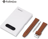 Fullmosa Axus Series 20mm Watch Straps, Leather Strap with Stainless Steel Metal Clasp, Quick Release Replacement Bands - Imported from UK
