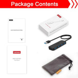 Lenovo 4 Port USB 3.0 Hub, High Speed USB Splitter, Multi-Interface Docking Expansion - Imported from UK
