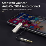 Baseus Bluetooth 5.0 Car Receiver Adapter with 3.5mm AUX Jack & USB Wireless Audio Adapter with Built-in Mic for Hands-free Speaker & TV Home Streaming Music Audio - Imported from UK