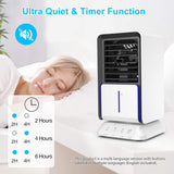 Infray Personal Air Cooler Portable Air Conditioner, Oscillating Small Evaporative Air Circulator Desktop Space Cooler with Timer Function & 320ml Water Tank - Imported from UK
