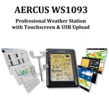 AERCUS Instruments™ WS1093 Professional Weather Station with Touch Screen & Internet Upload - Imported from UK
