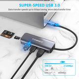 TEMINICE 5 in 1 Type C Hub Updated Version Adapter with 4K USB C to HDMI, 2x USB3.0, SD TF Card Reader - Imported from UK