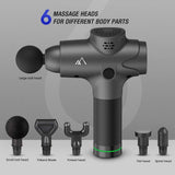 Terra Hiker Portable Muscle Massage Gun with 6 Massage Heads, 20 Adjustable Speeds, Powerful Cordless Deep Tissue Percussion Massager for Pain Relief, Handheld Electric Body Massager - Imported from UK