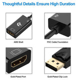 Rankie DisplayPort (DP) to HDMI Adapter, 4K Resolution Converter with Audio - Imported from UK
