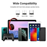 Drtopey USB Magnetic Charging Cable [2Pack 3ft] 3-in-1 Nylon Braided Magnetic Phone Charger Compatible with Micro USB /Type C / 8-Pin Device - Imported from UK