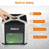 WAINLUX K6 Laser Engraver, 3000mW CNC Bluetooth Mini Laser Engraving Machine, Portable Tool for Wood Vinyl Leather Glass, DIY Art, Logo Design (Container Product Without Box) - Imported from UK