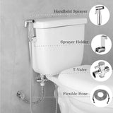 Handheld Bidet Sprayer Set with T-Adapter, 304 Stainless Steel Handheld Muslim Shower with 1.5M Shower Hose & Adjustable Water Pressure - Imported from UK