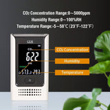 CEM CO2 Carbon Dioxide Detector, Rechargeable Detector with NDIR Sensor, Temperature & Humidity, 0~5000ppm Range - Imported from UK