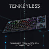 Logitech G G915 LIGHTSPEED TKL Tactile Wireless RGB Mechanical Gaming Keyboard with Low Profile GL-Tactile Key Switches LIGHTSYNC RGB Ultra Thin Design, Carbon Tactile - Imported from UK