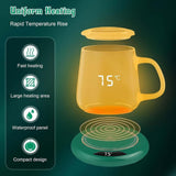 Shinehalo Mug Warmer Coaster for Desk Smart Cup Warmer with 3 Temperature Settings & Touch Screen Switch, Electric Beverage Warmer for Heating Coffee/Water/Milk/Tea/Hot Chocolate & More - Imported from UK