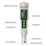 Dr.Meter PH100 Ph Meter, 0.01 Resolution High Accuracy Pocket Size Ph Meter with ATC, 0-14pH Measurement Range Water Quality Tester for Household Drinking, Pool, Juice, Laboratory &amp; Brewing - Imported from UK
