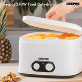 Geepas 240W Food Dehydrator with 5 Trays, BPA-Free Food Dryer Machine with Adjustable Thermostat, Food Preserver Snack Dryer for Fruit Vegetables Meat Healthy Snacks - Imported from UK