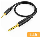 CableCreation 3.5mm to 6.35mm TRS Male Stereo Audio Cable, Gold Plated, 1M - Imported from UK