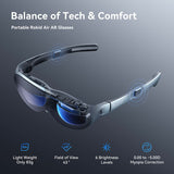 Rokid Air AR Glasses Augmented Reality Wearable Tech Headsets Smart Glasses for Movie Video Display, Myopia Friendly Portable Massive Screen with 1080P OLED Dual Display, 43°FoV, 55PPD - Imported from UK