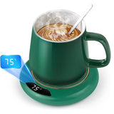 Shinehalo Mug Warmer Coaster for Desk Smart Cup Warmer with 3 Temperature Settings & Touch Screen Switch, Electric Beverage Warmer for Heating Coffee/Water/Milk/Tea/Hot Chocolate & More - Imported from UK