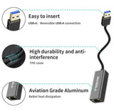 MAXESLA USB 3.0 to Gigabit Ethernet Adapter – Plug & Play High-Speed Wired Network Converter for Laptop, MacBook & PC