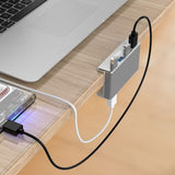 ORICO Aluminum Alloy USB 3.0 4 Ports Clip Hub USB Splitter with Extra Power Supply Port & USB Data Cable for iMac/Laptop/PC - Imported from UK