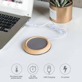 MQUPIN USB Cup Warmer With Non-Slip Base 5W Compact Portable Wood Grain Heating Pad Coaster for Home Office (Container Product Without Box) - Imported from UK