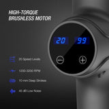 Terra Hiker Portable Muscle Massage Gun with 6 Massage Heads, 20 Adjustable Speeds, Powerful Cordless Deep Tissue Percussion Massager for Pain Relief, Handheld Electric Body Massager - Imported from UK