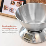 Kitchen Scale with Bowl & LCD Display