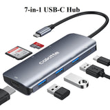 Cakitte 7-in-1 USB C Hub, Multiport Adapter with 4K HDMI, USB C, 3x USB 3.0 Ports, SD/TF Card Reader, 100W P - Imported from UK