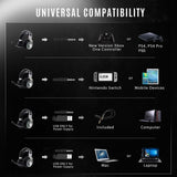 MPOW EG3 Pro Over Ear Gaming Headset with 7.1 Surround Sound with LED Light, Noise Cancelling Mic & Soft Memory Earmuff, Compatible with PC, PS4, Xbox One, Nintendo Switch - Imported from UK