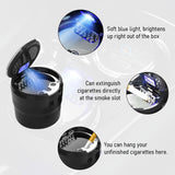 Volkswagen Das Auto Car Ashtray with Flip Lid Blue Soft Led Light & Ceramic Lining Cup Inside, Universal Interior Car Accessories - Imported from UK