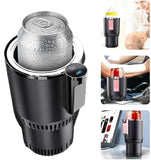 Car Cooling & Heating Cup Holder 2‑in‑1 Smart Auto Cup Drink Holder with Display Temperature for Water Coffee Beverage Milk - Imported from UK