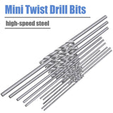 HSS Mini Micro Drill Bit Set, 0.3-1.6mm Twist Drill Bits Precision Drill DIY Kit Rotary Hand Tools Accessory (20pcs) - Imported from UK