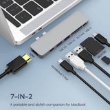 EKSA 7-in-2 USB C Hub with 4K USB C to HDMI, 2 USB3.0 Ports SD/TF Card Reader 100W PD Type C for MacBook Pro - Imported from UK