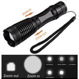 MIKAFEN 1000 Lumen E06 Cree XML-T6 Zoomable LED Flashlight with High, Medium, Low, Flash, SOS (Container Product Without Box) - Imported from UK