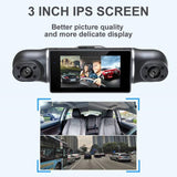 EUIOOVM Car Black Box DVR Dash Cam, 360-Degree Panoramic Car DVR, Full HD 1080P, 4 Channel Video Recorder, WiFi, GPS, G-Sensor, Front, Rear, Left and Right Vehicle Cameras, Loop Recording, WDR, Night Vision, 64GB Card Included - Imported from UK
