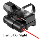 CVLIFE Reflex Sight Red Dot Sight Red Green 4 Reticle Optics with Laser & Pressure Pad Switch for 20mm Rail - Imported from UK
