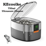 KEcoolke 750ml Ultrasonic Cleaner, Sonic Cleaning Machine with Digital Timer for Eyeglasses, Jewelries, Coins, Watch, Dentures, Razor & More - Imported from UK