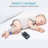 Wellue Checkme™ Pod Wireless Pulse Oximeter with Thermometer, Continuous Monitoring of SpO2 & Body Temperature, Rotatable Touchscreen, APP for Android & iOS - Imported from UK