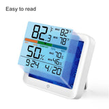 Digital Indoor Thermometer & Hygrometer with Accurate Temperature Humidity Monitor Meter & Touch LCD Backlight (Container Product Without Box) - Imported from UK