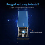 mSATA to USB 3.1 Gen2 10GBPS SSD Enclosure Adapter Case with USB Type C Interface for mSATA Internal Solid State Drive Hard Drive - Imported from UK