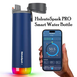 HidrateSpark PRO 21oz Smart Water Bottle, Insulated Stainless Steel, Tracks Water Intake with Bluetooth, LED Glow Reminder When You Need to Drink, Chug Lid - Imported from UK