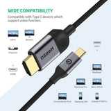 QGeeM USB C to HDMI Cable 6ft, 4K USB Type C to HDMI Thunderbolt 3/4 - Imported from UK