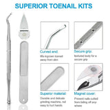 BLESWIN Toe Nail Clipper for Ingrown or Thick Toenails, 4pcs Toenails Trimmer & Professional Podiatrist Toenail Nipper for Seniors with Surgical Stainless Steel Super Sharp Blades Soft Grip Handle - Imported from UK