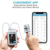 Wellue Checkme™ Pod Wireless Pulse Oximeter with Thermometer, Continuous Monitoring of SpO2 & Body Temperature, Rotatable Touchscreen, APP for Android & iOS - Imported from UK