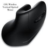 CSL Wireless Vertical Mouse, Bluetooth Optical Sensor, 1000-2400 DPI, 8 Buttons, Compatible with PC & Mac - Imported from UK